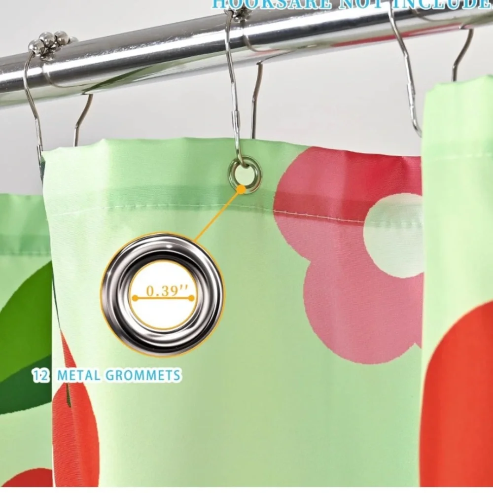 Cherry Fabric Shower Curtain